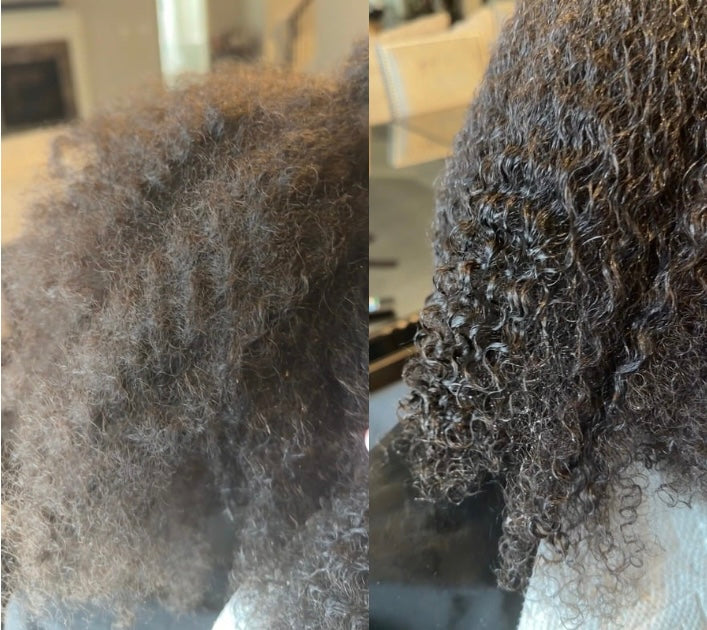 Defined natural curls after using Joli Naturals moisturizing hair products