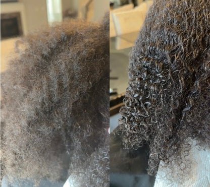 Defined natural curls after using Joli Naturals moisturizing hair products